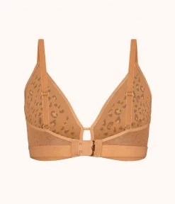 Wearlively Bras The Busty Bralette - Print: Latte Leopard