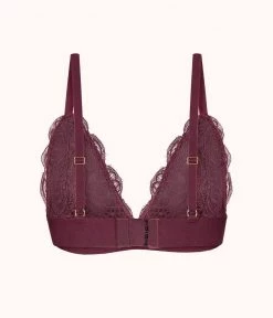 Wearlively The Long-Lined Lace Bralette: Plum