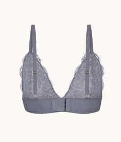 Wearlively The Long-Lined Lace Bralette: Smoke 11 Wearlively The Long-Lined Lace Bralette: Smoke