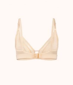 Wearlively The Mesh Trim Maternity Bralette: Toasted Almond