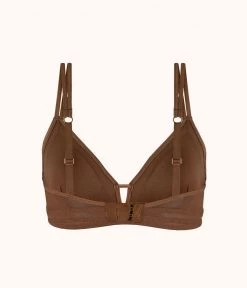 Wearlively The Mesh Trim Bralette: Rich Clay
