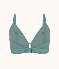 Wearlively The Ribbed Busty Bralette: Harbor Green Bras