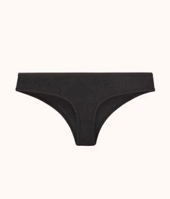 Wearlively The Ribbed Thong: Jet Black