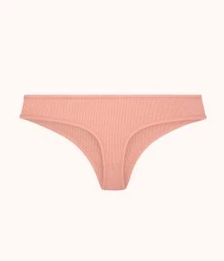 Wearlively The Ribbed Thong: Shell Pink