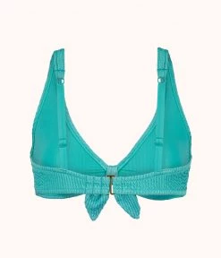 Wearlively The Ruched Plunge Bralette: Aquamarine