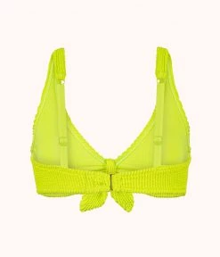 Wearlively The Ruched Plunge Bralette: Electric Lime Categories