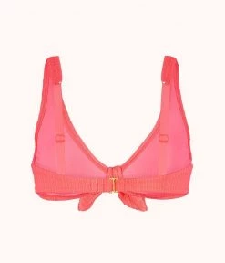 Wearlively Categories The Ruched Plunge Bralette: Electric Pink