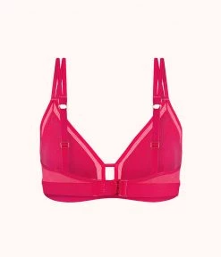 Wearlively The Smooth Lace Bralette: Magenta