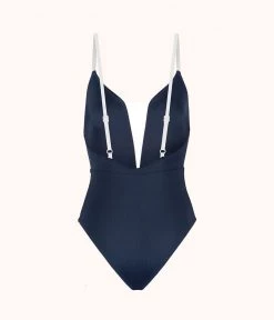 Wearlively Categories The V One Piece: Navy/White