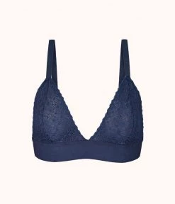 Wearlively The Crochet Lace Bralette: Navy