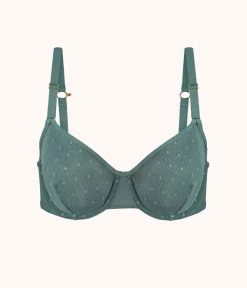 Wearlively Bras The Dot Mesh Unlined Bra: Harbor Green 13 Wearlively Bras The Dot Mesh Unlined Bra: Harbor Green
