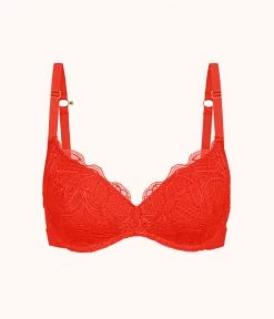 Wearlively Bras The Lace No-Wire Push-Up: Tomato Red 13 Wearlively Bras The Lace No-Wire Push-Up: Tomato Red