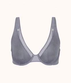 Wearlively The Smooth Lace Plunge Bra: Smoke 13 Wearlively The Smooth Lace Plunge Bra: Smoke