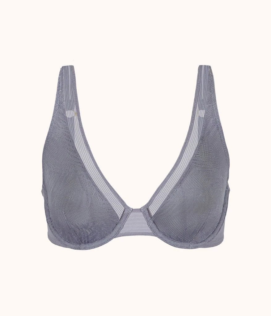 Wearlively The Smooth Lace Plunge Bra: Smoke 7 Wearlively The Smooth Lace Plunge Bra: Smoke