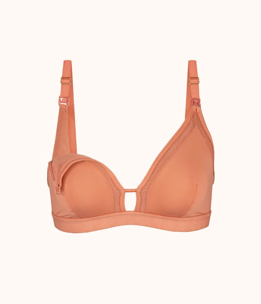 Wearlively The Mesh Trim Maternity Bralette: Terracotta 7 Wearlively The Mesh Trim Maternity Bralette: Terracotta