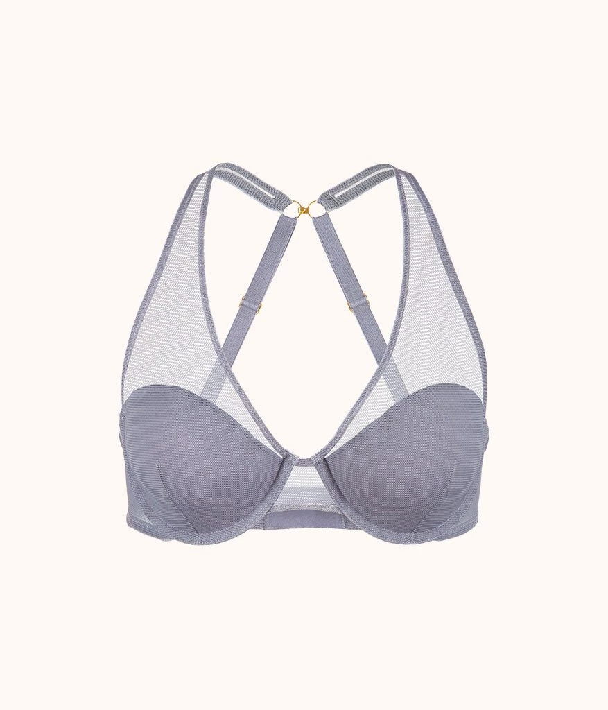 Wearlively The Plunge Mesh Bra: Smoke 7 Wearlively The Plunge Mesh Bra: Smoke