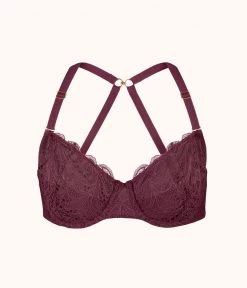 Wearlively Bras The Unlined Lace Bra: Plum