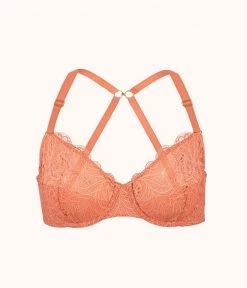 Wearlively Bras The Unlined Lace Bra: Terracotta