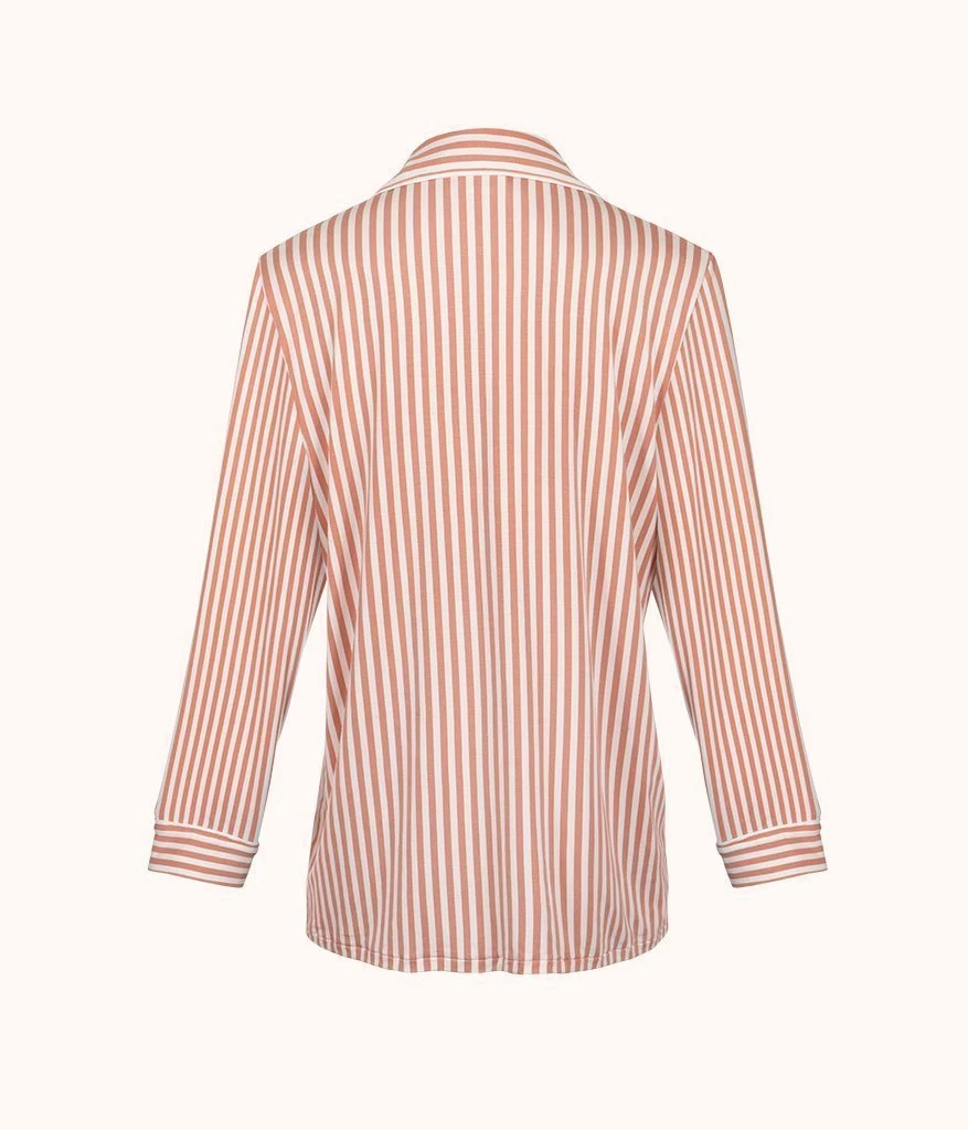 Wearlively Categories The All-Day Lounge Shirt - Print: Shell Pink Stripe