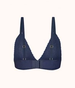 Wearlively The Crochet Lace Bralette: Navy