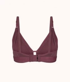Wearlively The Mesh Trim Maternity Bralette: Plum