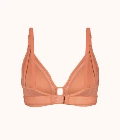 Wearlively The Mesh Trim Maternity Bralette: Terracotta 13 Wearlively The Mesh Trim Maternity Bralette: Terracotta