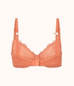 Wearlively Bras The Unlined Lace Bra: Terracotta