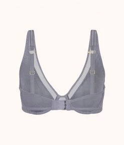 Wearlively The Smooth Lace Plunge Bra: Smoke 15 Wearlively The Smooth Lace Plunge Bra: Smoke