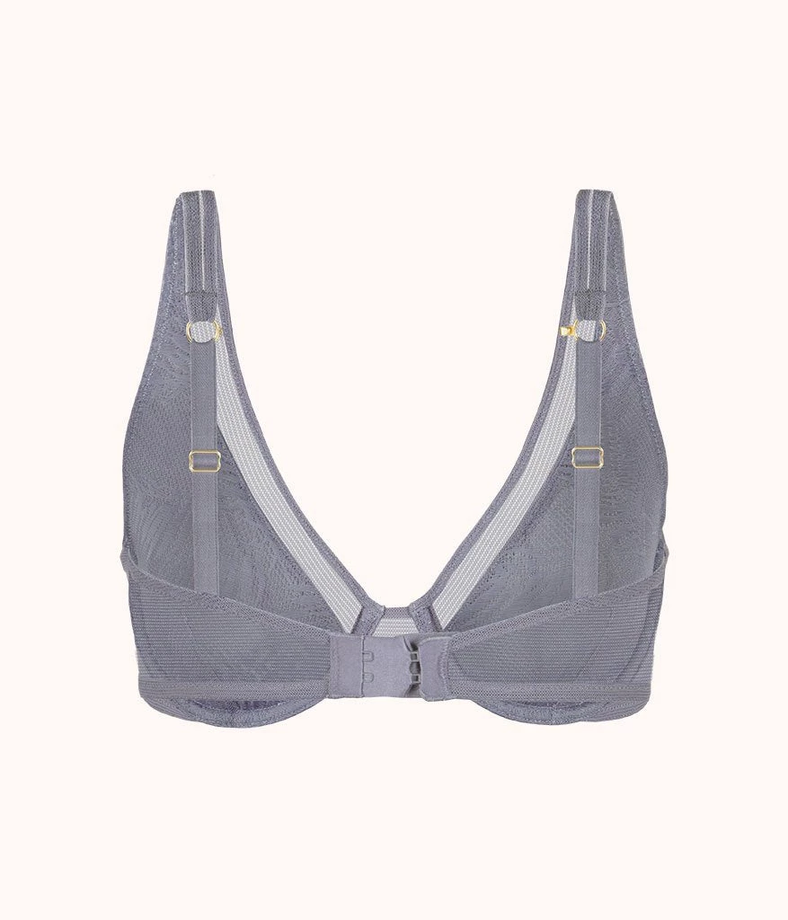 Wearlively The Smooth Lace Plunge Bra: Smoke 9 Wearlively The Smooth Lace Plunge Bra: Smoke