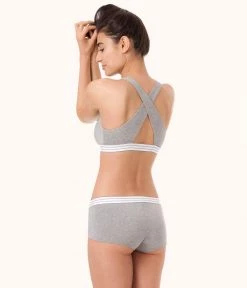 Wearlively Bras The Cross Back Bralette: Heather Gray