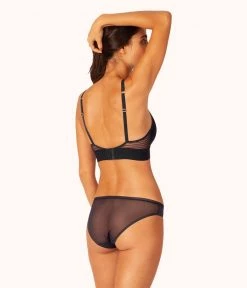 Wearlively The Stripe Mesh Bralette: Jet Black Bras