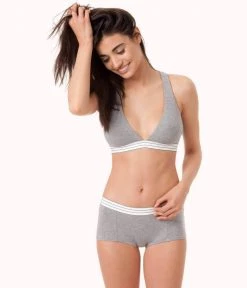 Wearlively Bras The Cross Back Bralette: Heather Gray