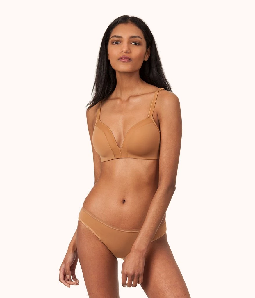 Wearlively Bras The Mesh Trim No-Wire: Warm Oak 3 Wearlively Bras The Mesh Trim No-Wire: Warm Oak