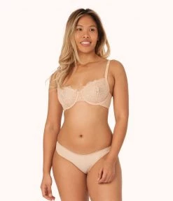 Wearlively Bras The Unlined Lace Bra: Toasted Almond