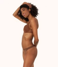 Wearlively The No Show Thong: Rich Clay