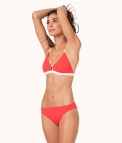 Wearlively The Bralette: Tomato Red/White