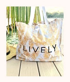 Wearlively The Gold Palm Tote: Gold Palm Print Categories