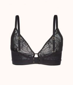 Wearlively The Palm Lace Busty Bralette: Jet Black Bras