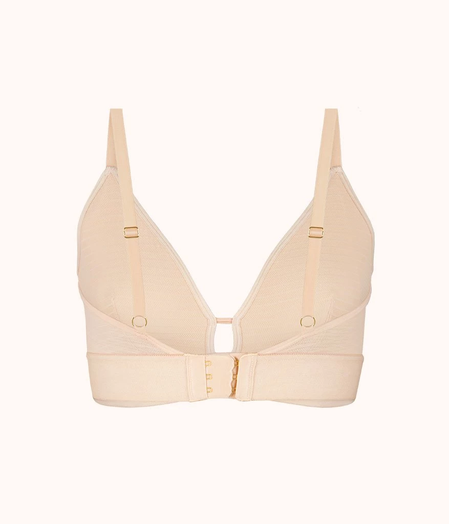 Wearlively The Busty Stripe Mesh Bralette: Toasted Almond 7 Wearlively The Busty Stripe Mesh Bralette: Toasted Almond