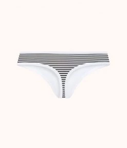 Wearlively The Cotton Thong: Black/White Mini Stripe Categories