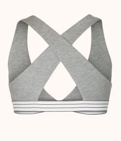 Wearlively Bras The Cross Back Bralette: Heather Gray