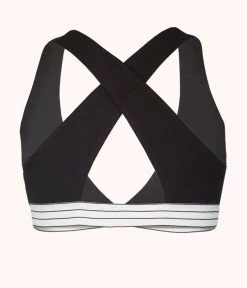 Wearlively Bras The Cross Back Bralette: Jet Black