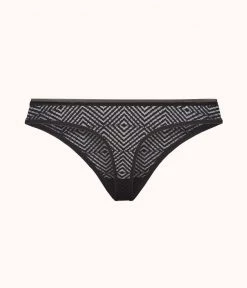Wearlively Categories The Deco Mesh Thong: Jet Black