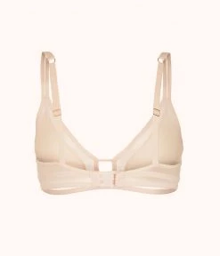 Wearlively The Mesh Trim Bralette: Toasted Almond Bras
