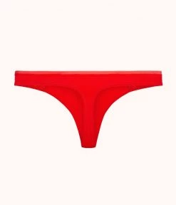 Wearlively Categories The Palm Lace Thong: Tomato Red