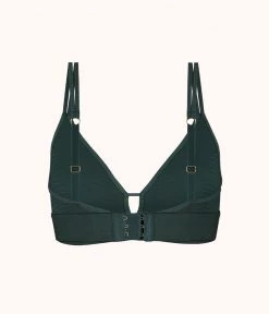 Wearlively Bras The Stripe Mesh Bralette: Emerald