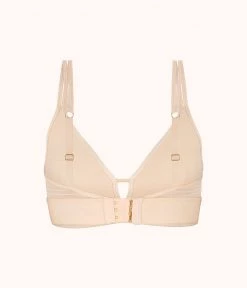 Wearlively The Stripe Mesh Bralette: Toasted Almond
