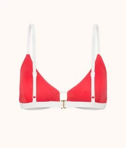 Wearlively The Bralette: Tomato Red/White