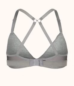 Wearlively The All-Day Deep V No-Wire: Heather Gray Bras