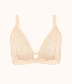 Wearlively Bras The Palm Lace Busty Bralette: Toasted Almond